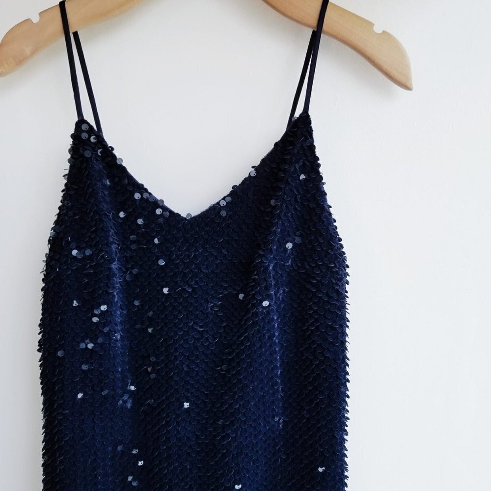 Navy Velvet Sequin Shift Dress - NWT - HOLIDAY DRESS
